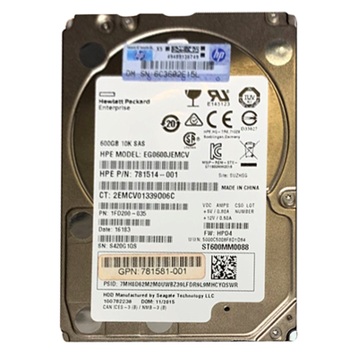 781581-001 HP 600GB 12Gb/s SAS 10000 2.5-inch 128MB Hard Drive