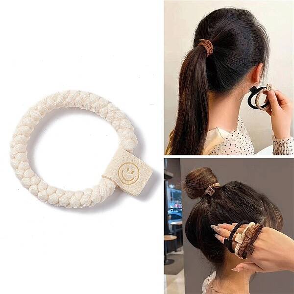 Solid Cloth Elastic Braided Hair Ties