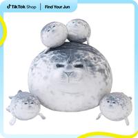 Cuddly Seal Plush Pillow with 4 Baby Seal Plushies In Her Tummy, Soft Hugging Stuffed Toy for anxity,Fun Seal Gift For Kids ,...
