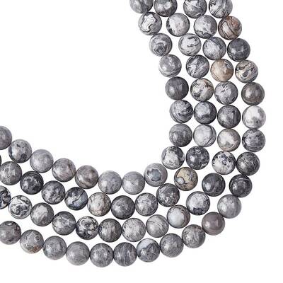 Natural Map Stone Beads Strands