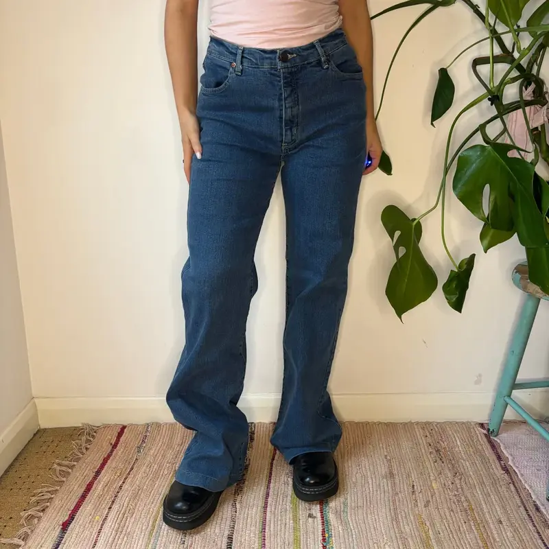 Wild Easy Jeans - 30W UK 10 Blue Cotton Blend