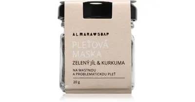 Almara Soap Green Clay & Turmeric Face Cleansing Mask For Oily And Problematic Skin 20 G