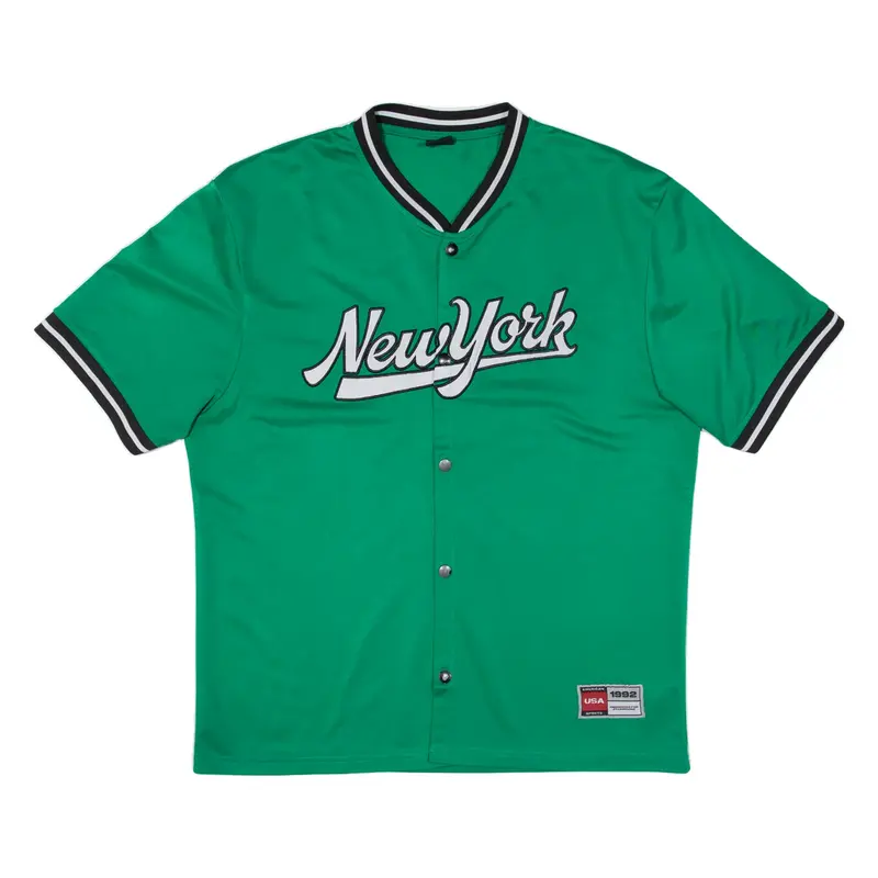 FSBN New York Mens Jersey Green USA Button Neck M