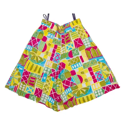 YESSICA Womens Casual Shorts Yellow 90s Geometric S W28