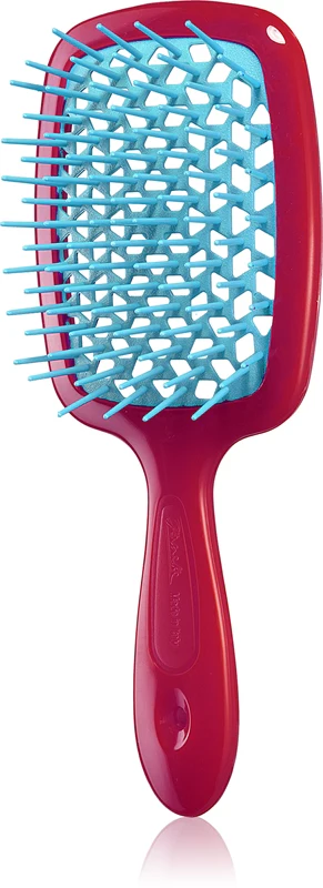 Janeke Superbrush large flat brush for hair fuchsia green
