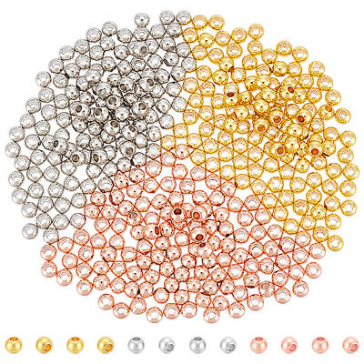 360Pc 3 Colors Rack Plating Brass Spacer Beads