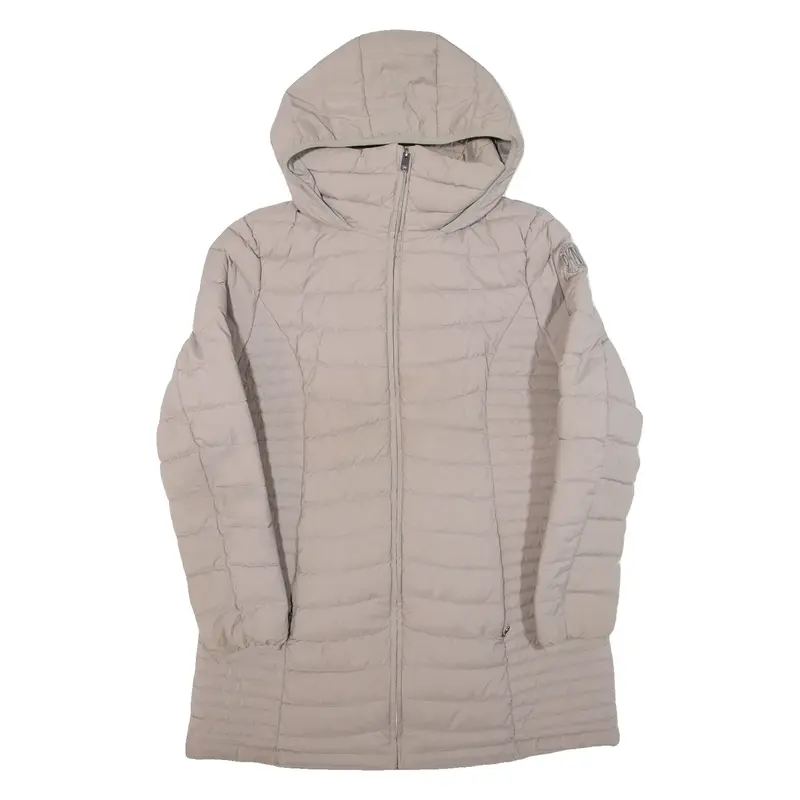 DKNY Double Zip Womens Puffer Coat Pink Hooded L