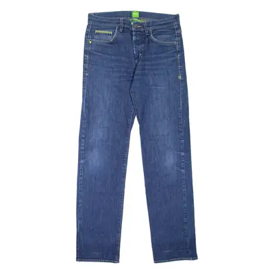 BOSS HUGO BOSS Mens Jeans Blue Regular Straight Stone Wash W31 L34