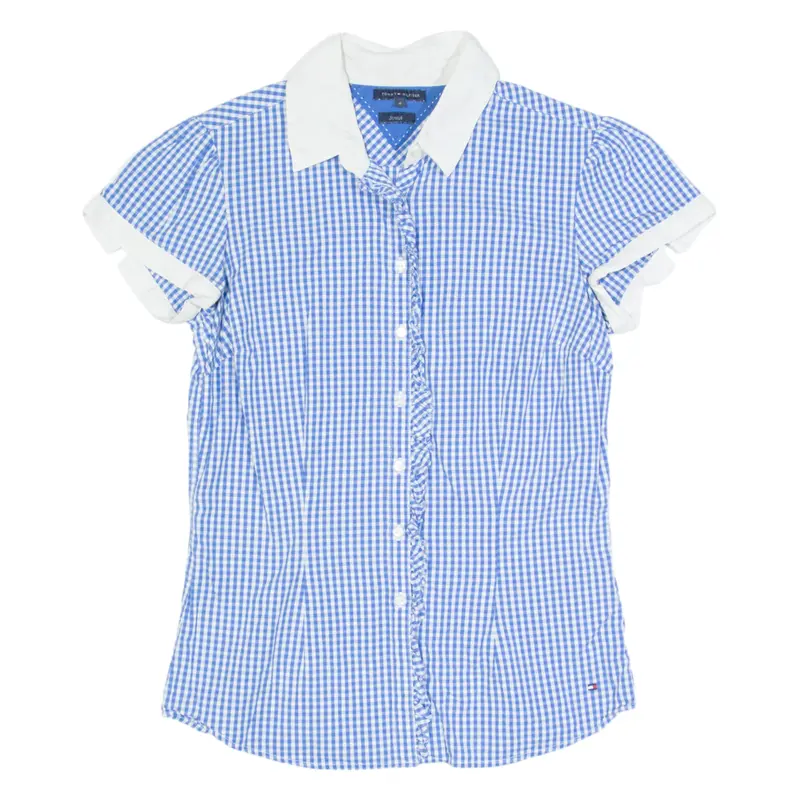 TOMMY HILFIGER Womens Shirt Blue Gingham S