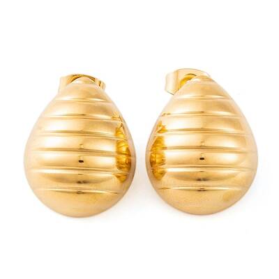 Ion Plating(IP) Teardrop 304 Stainless Steel Stud Earrings for Women