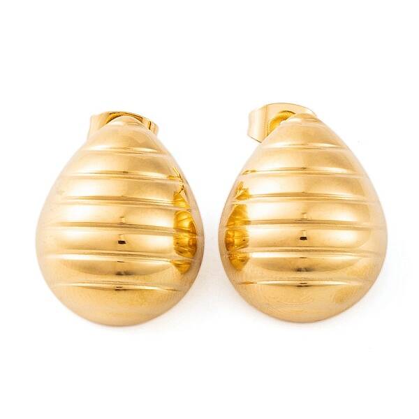 Ion Plating(IP) Teardrop 304 Stainless Steel Stud Earrings for Women