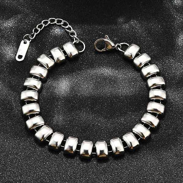 304 Stainless Steel Rectangle Link Chain Braceletes for Women