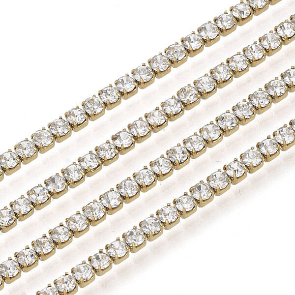 304 Stainless Steel Rhinestone Strass Chains