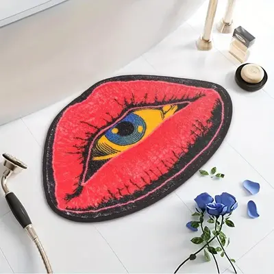 Creative Lip Eye Pattern Rug, 1 Count Non-slip Soft Carpet, Decorative Floor Mat for Home Entrance Bathroom Bedroom Decor, Gi...