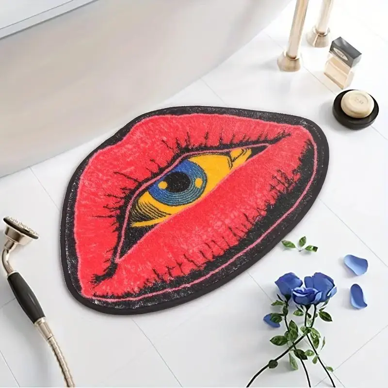 Creative Lip Eye Pattern Rug, 1 Count Non-slip Soft Carpet, Decorative Floor Mat for Home Entrance Bathroom Bedroom Decor, Gi...