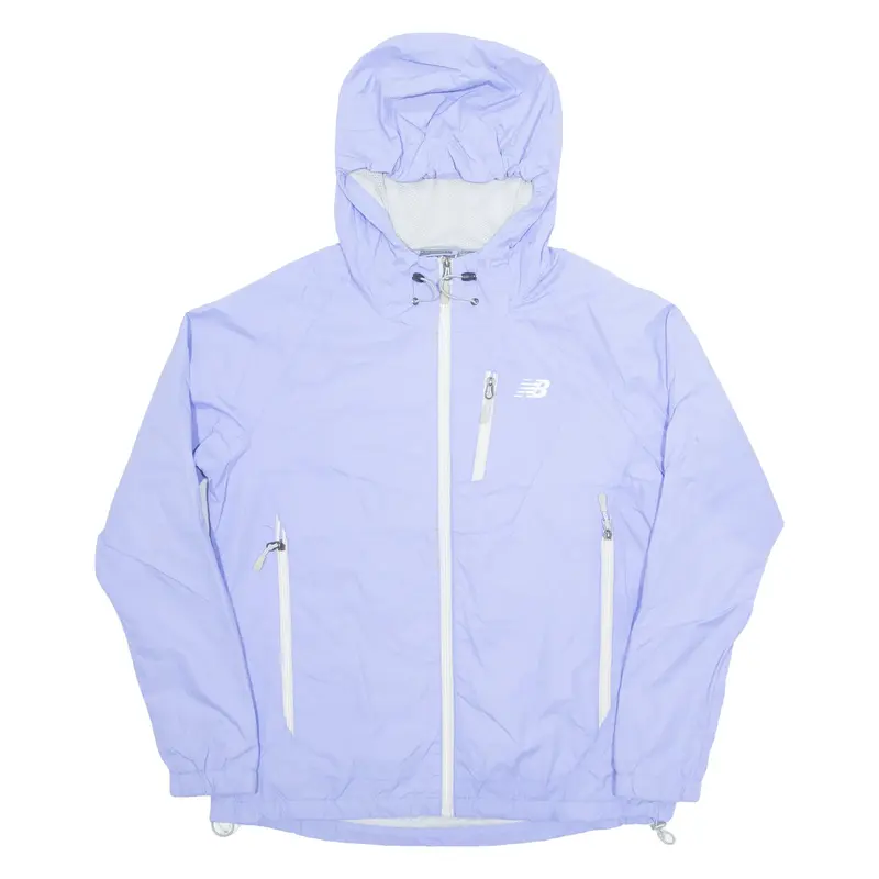 NEW BALANCE Womens Rain Jacket Purple Hooded L