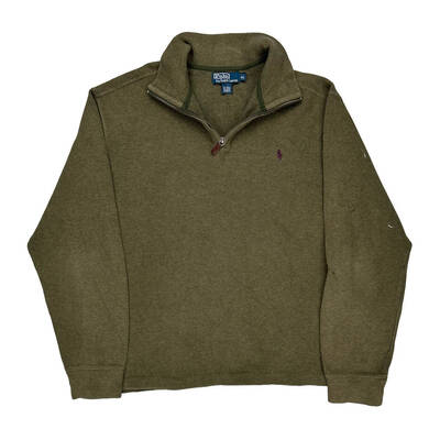 Polo By Ralph Lauren 1/4 Zip - XL Green Cotton Blend