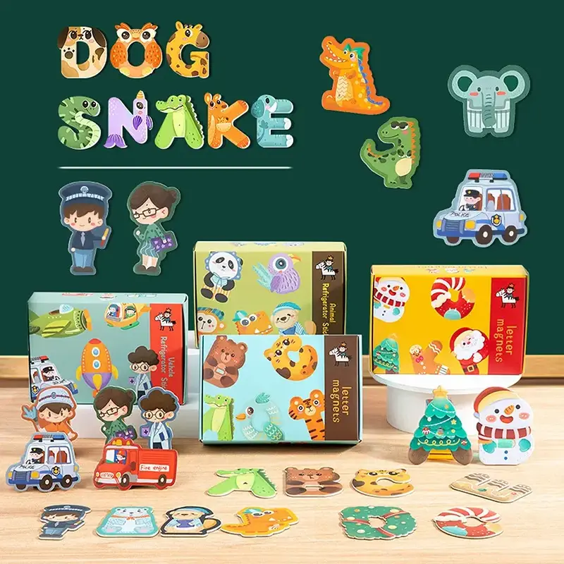 26pcs Jumbo Learning Letters Colorful Abc Alphabet Animal Shape Toys Large Uppercase Refrigerator Fridge Decoration Preschool...