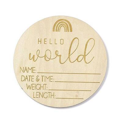 Wooden Hello World Baby Photo Props