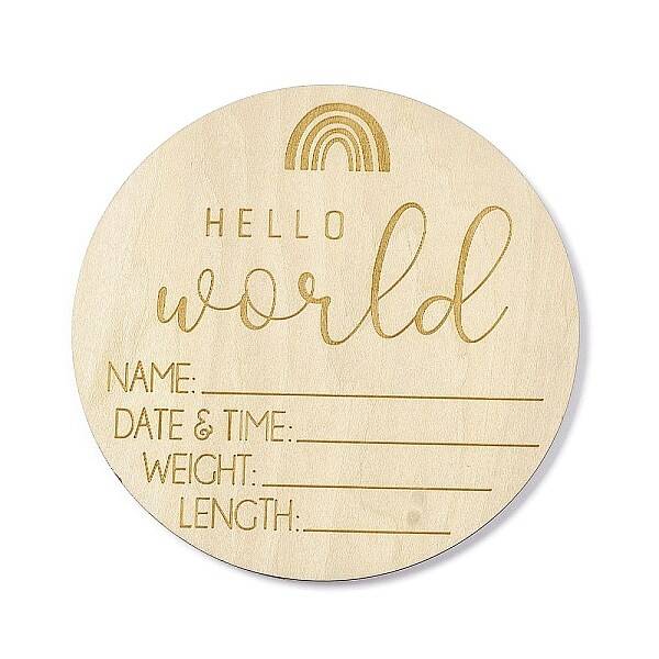 Wooden Hello World Baby Photo Props