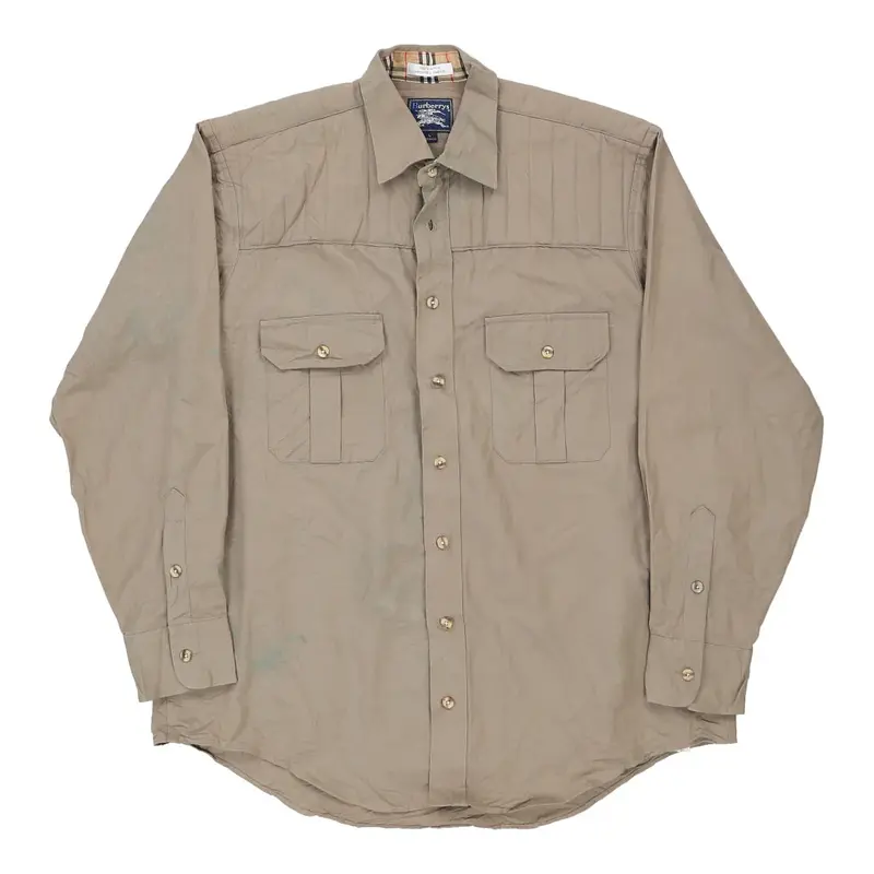 Burberry Shirt - Large Beige Cotton | Size: large