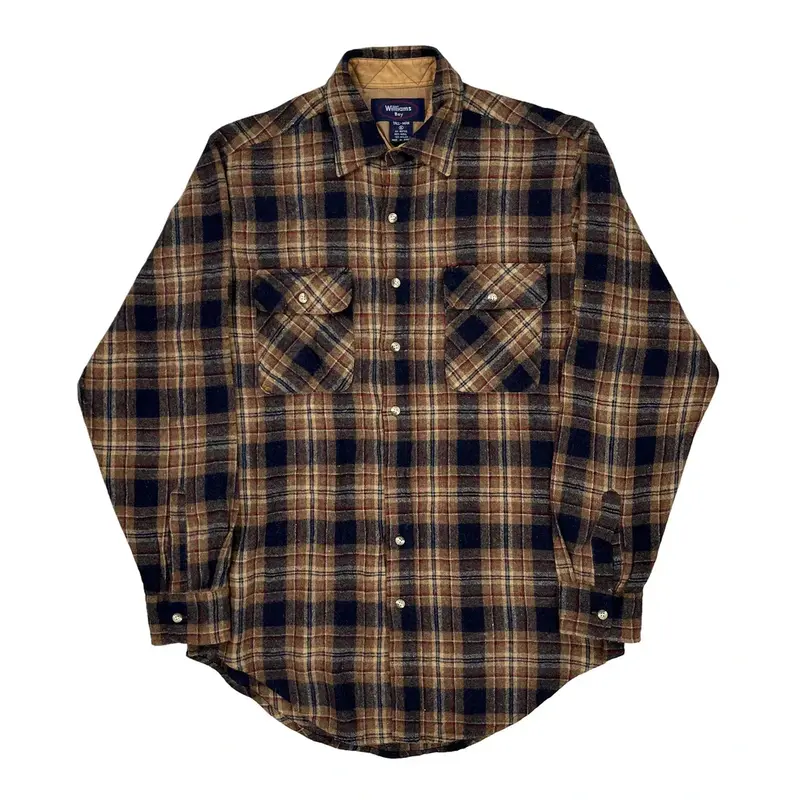 William'S Bay Checked Flannel Shirt - XL Brown Wool Blend