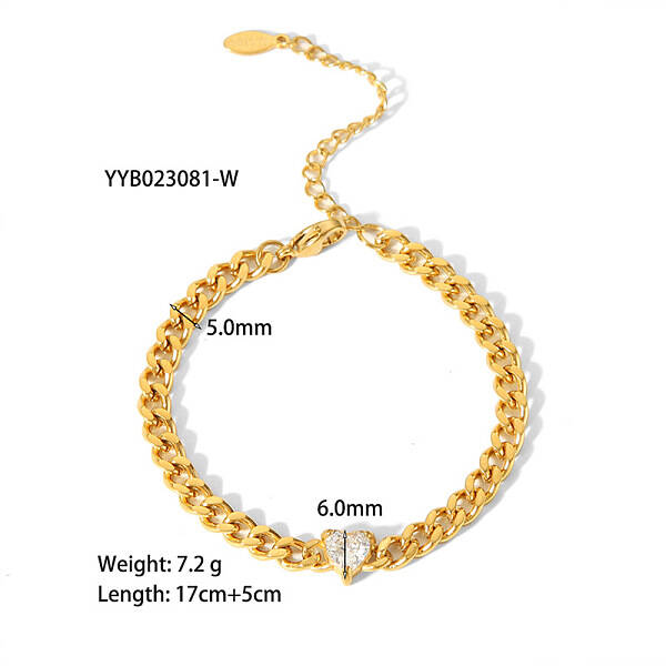 Stainless Steel Micro Pave Cubic Zirconia Bracelets for Women