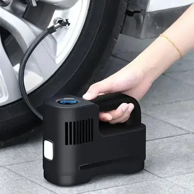 Portable Air Compressor Pump, Corded Digital Tire Inflator with LED Lihgt, Wired Automotive Tire Air Pump