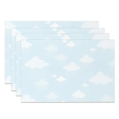 Blue Sky White Cloud Cute Dining Set Of 4 Placemats - Aperturee