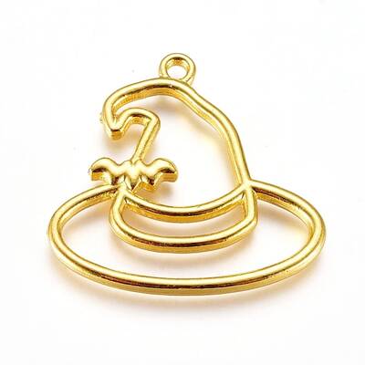 Halloween Zinc Alloy Open Back Bezel Pendants