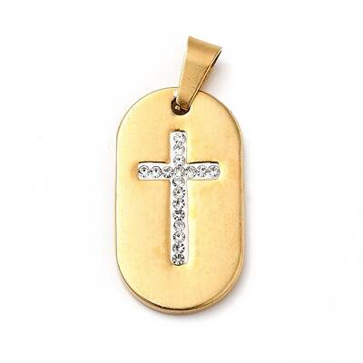 Polymer Clay Rhinestone Pendant