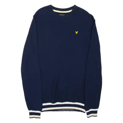 LYLE & SCOTT Boys Jumper Blue Chunky Knit 15-16Y