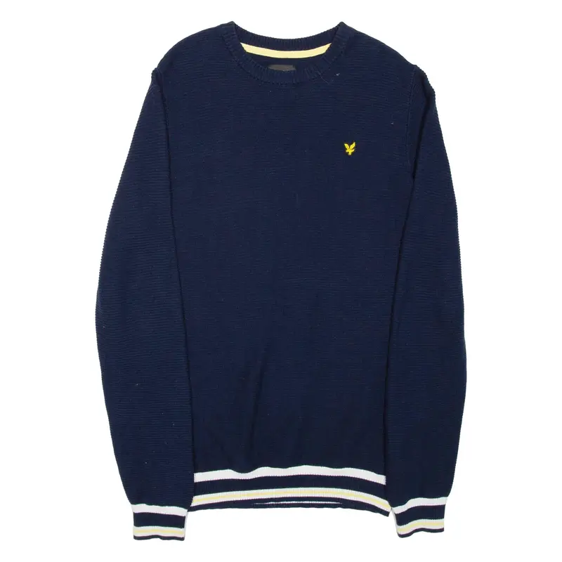 LYLE & SCOTT Boys Jumper Blue Chunky Knit 15-16Y