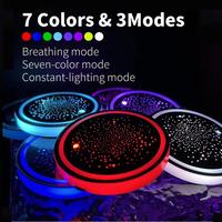 1PCS/2PCS/4PCS LED Cup Holder Lights for Car, Rechargeable 7 Color-Changing Light Up Cup Holder Insert Coasters, Car Accessor...