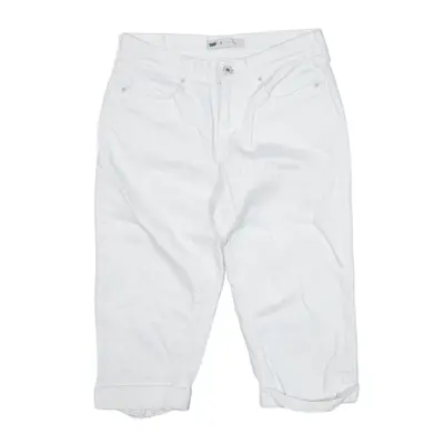 LEVI'S Cropped Jeans White Denim Regular Straight Womens W28 L20