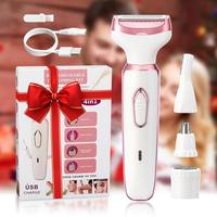 4 in 1 Electric Lady Shaver, Body Hair Removal Epilator, Cordless Body Beauty Instrument, Razors Rechargeable, Skincare, Epil...