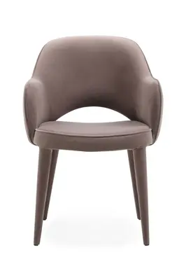 Gray Velvet Cut-Out Back Dining Chair | Andrew Martin Xanthe