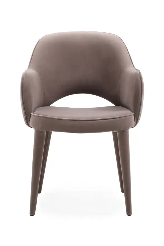 Gray Velvet Cut-Out Back Dining Chair | Andrew Martin Xanthe
