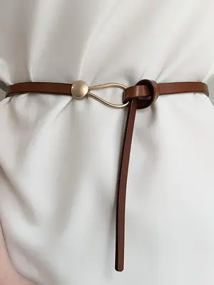 Women's Elegant Knot Design Skinny Belt, Minimalist Trendy Vintage Skinny Belt, Chic Clothes Accessories for Party Decor for ...