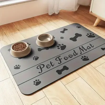 Pet Feeding Mat, Non-slip Pet Food Mat, Quick-drying Pet Feeding Pad, Indoor Pet Supplies for Dogs & Cats