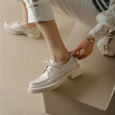 CHIKO Kameke Round Toe Block Heels Oxfords Shoes