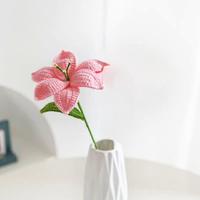 Crochet Lily Flower, Handmade Crochet Artificial Lily, Diy Fake Knitted Crochet Flower, Summer Gift Ideas, Gifts for Girls, G...