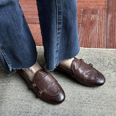 CHIKO Bagheera Round Toe Block Heels Loafers Shoes