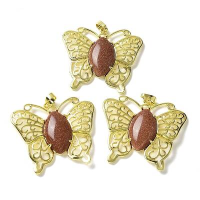 Synthetic Goldstone Pendants