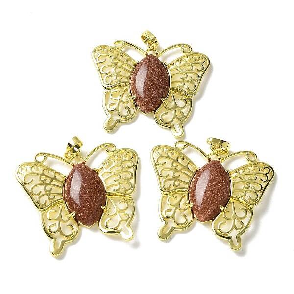 Synthetic Goldstone Pendants