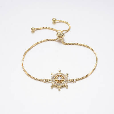 Adjustable Brass Micro Pave Cubic Zirconia Bolo Bracelets