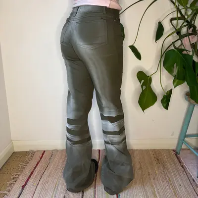 D. Belfort Trousers - 29W UK 10 Green Cotton Blend