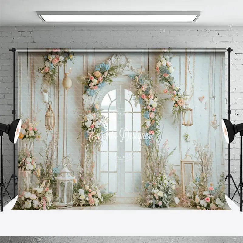 Holy Pure White Door Flower Wedding Photo Backdrop - Aperturee