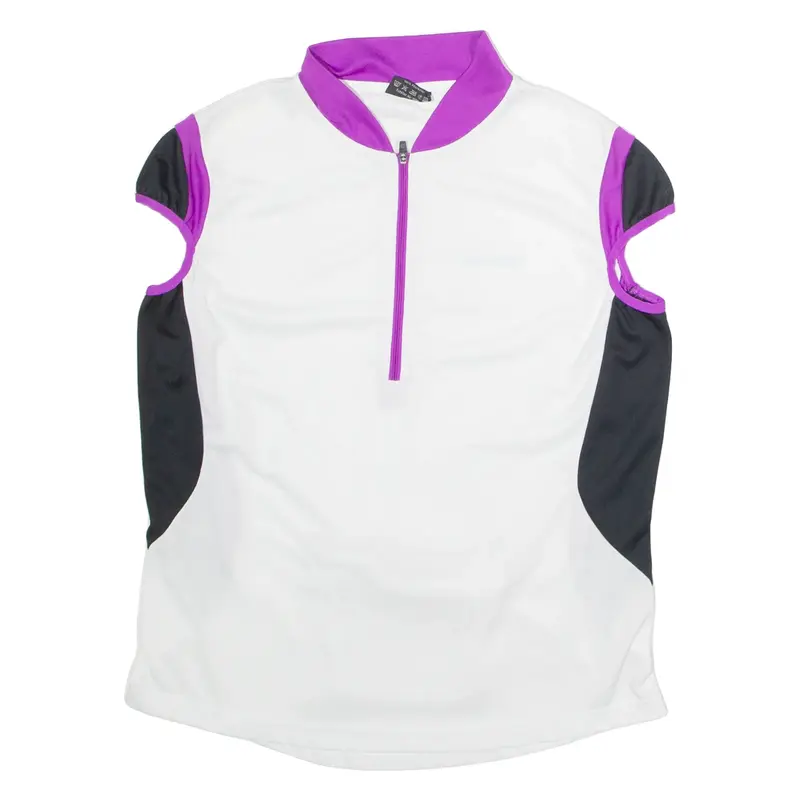 BRUNEX Cycling Womens Jersey White Sleeveless 1/2 Zip L