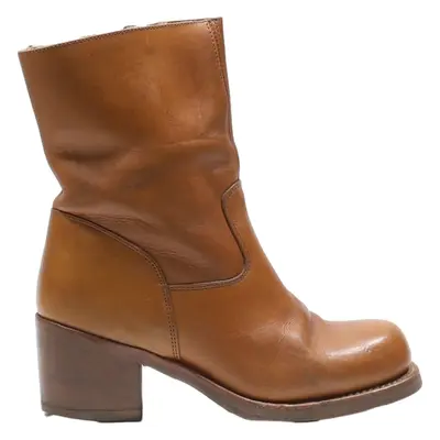 MANFIELD High Boots Brown Leather Womens UK 5